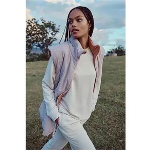 FP Movement by Free People Slalom Reversible Light Pink Vest Medium Pink
